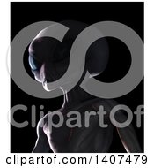 Poster, Art Print Of 3d Alien On A Black Background