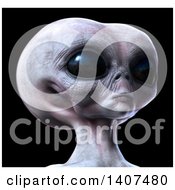 Clipart Of A 3d Alien On A Black Background Royalty Free Illustration