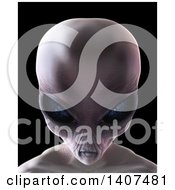 Clipart Of A 3d Alien Beauty Shot On A Black Background Royalty Free Illustration
