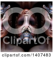 Poster, Art Print Of 3d Alien Queen Pattern On A Black Background