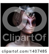 Poster, Art Print Of 3d Alien Queen Facing Right On A Black Background