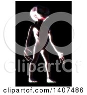Clipart Of A 3d Alien Being On A Black Background Royalty Free Illustration