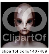 Poster, Art Print Of 3d Alien Hybrid Nephilim On A Black Background