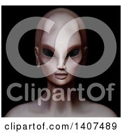 Clipart Of A 3d Alien Hybrid Nephilim On A Black Background Royalty Free Illustration