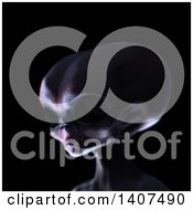 Clipart Of A 3d Alien In Spooky Lighting On A Black Background Royalty Free Illustration