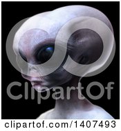 Poster, Art Print Of 3d Alien On A Black Background