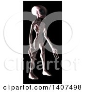 Clipart Of A 3d Alien On A Black Background Royalty Free Illustration