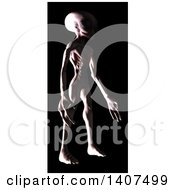 Poster, Art Print Of 3d Alien On A Black Background