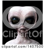 Poster, Art Print Of 3d Alien On A Black Background