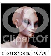 Poster, Art Print Of 3d Alien Human Hybrid On A Black Background