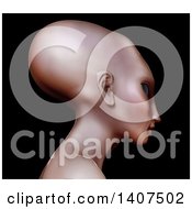 Clipart Of A 3d Alien Human Hybrid On A Black Background Royalty Free Illustration