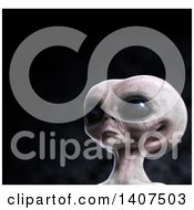 Poster, Art Print Of 3d Alien On A Black Background