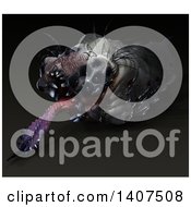 Clipart Of A 3d Parasitic Grub On A Black Background Royalty Free Illustration