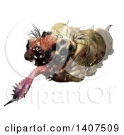 3d Parasitic Grub On A White Background