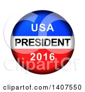 Poster, Art Print Of Red White And Blue Patriotic American Usa President 2016 Vote Button On A White Background