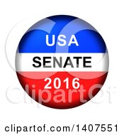 Poster, Art Print Of Red White And Blue Patriotic American Usa Senate 2016 Vote Button On A White Background