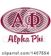 Clipart Of A College Alpha Phi Sorority Organization Design Royalty Free Vector Illustration