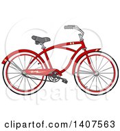 Poster, Art Print Of Cartoon Red Bicycle