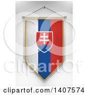 Poster, Art Print Of 3d Hanging Slovak Flag Pennant On A Shaded Background