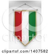 Poster, Art Print Of 3d Hanging Hungarian Flag Pennant On A Shaded Background