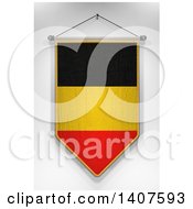 Poster, Art Print Of 3d Hanging Belgian Flag Pennant On A Shaded Background
