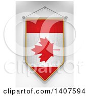 Poster, Art Print Of 3d Hanging Canadian Flag Pennant On A Shaded Background