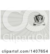 Clipart Of A Rottweiler And Gray Rays Background Or Business Card Design Royalty Free Illustration