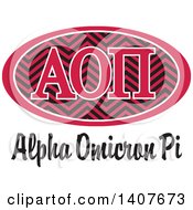 Clipart Of A College Alpha Omicron Pi Sorority Organization Design Royalty Free Vector Illustration