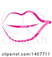Clipart Of Pink Feminine Lips Royalty Free Vector Illustration