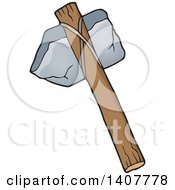 Poster, Art Print Of Caveman Stone Hammer