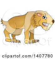 Poster, Art Print Of Snarling Saber Toothed Cat