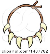 Clipart Of A Caveman Claw Necklace Royalty Free Vector Illustration by visekart