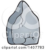 Clipart Of A Cracked Rock Royalty Free Vector Illustration