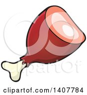 Clipart Of A Leg Of Meat Royalty Free Vector Illustration