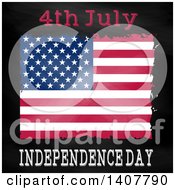 Poster, Art Print Of 4th July Independence Day Design With A Grungy American Flag On Black