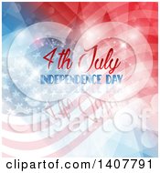 Poster, Art Print Of 4th July Independence Day Design With Text Over Flares And Flags