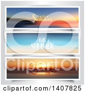 Poster, Art Print Of Blurred Summer Sunset Website Banners With Text