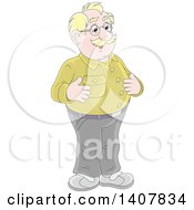 Poster, Art Print Of Cartoon Balding Blond Caucasian Man Smiling