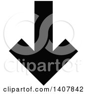 Clipart Of A Black And White Down Directional Arrow Design Element Royalty Free Vector Illustration