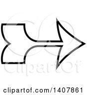 Poster, Art Print Of Black And White Right Directional Arrow Design Element