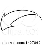 Clipart Of A Black And White Left Directional Arrow Design Element Royalty Free Vector Illustration