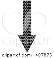 Poster, Art Print Of Black And White Down Directional Arrow Design Element