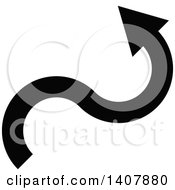 Clipart Of A Black And White Directional Arrow Design Element Royalty Free Vector Illustration
