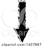 Clipart Of A Black And White Down Directional Arrow Design Element Royalty Free Vector Illustration by dero
