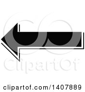 Clipart Of A Black And White Left Directional Arrow Design Element Royalty Free Vector Illustration