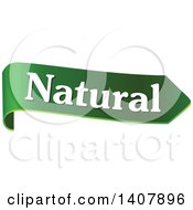 Clipart Of A Green Natural Banner Label Royalty Free Vector Illustration