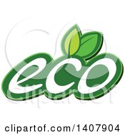 Clipart Of A Green Eco Design With Leaves Royalty Free Vector Illustration