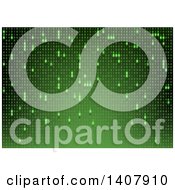 Clipart Of A Glowing Green Binary Code Background Royalty Free Vector Illustration by dero