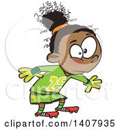 Poster, Art Print Of Cartoon African Girl Soccer Goal Keeper