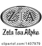 Clipart Of A Grayscale College Zeta Tau Alpha Sorority Organization Design Royalty Free Vector Illustration